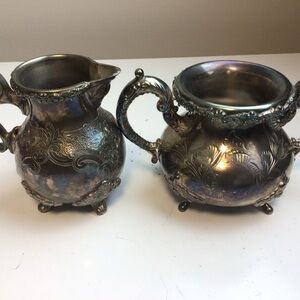 Elegant Silver Plated Creamer and Sugar Set